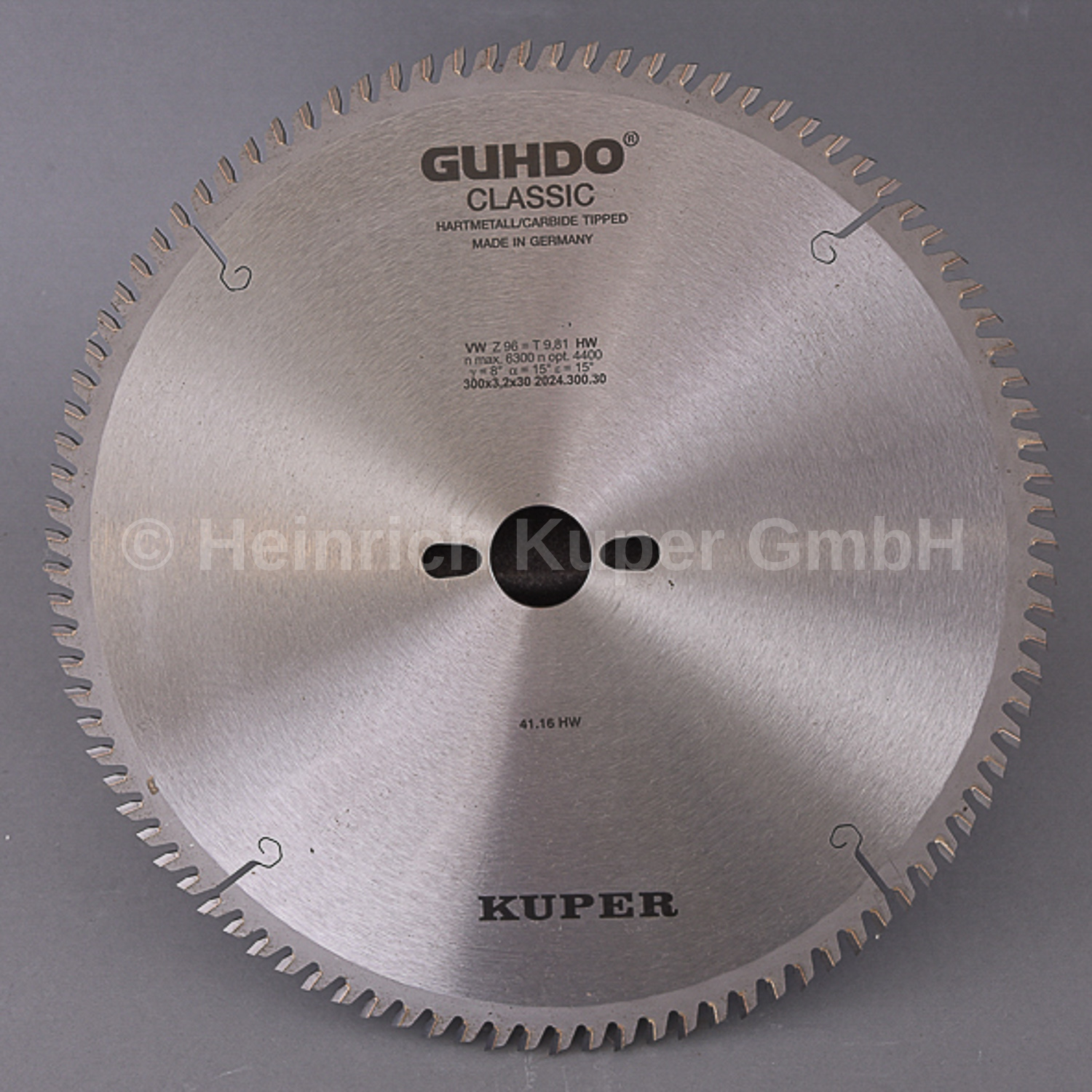 HW-Kreissägeblatt 300X3,2X30mm   Z=96 WZ 2024.300.30 Hartmetall bestückt, Wechselzahn, Einsatz auf Tisch- und Formatkreissägen, für Plattenwerkstoffe bei hohem Anspruch an die Schnittgüte