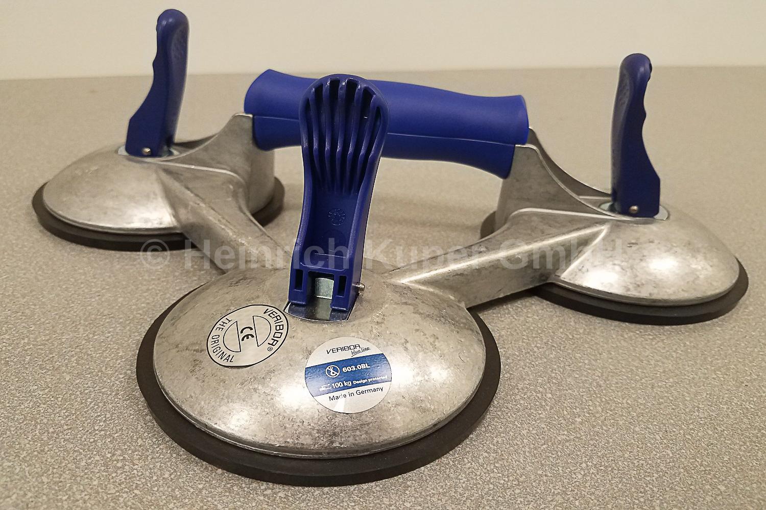 Saugheber VERIBOR 3KOPF Aluminium; Neue Serie 2021 Mod. 3Kopf-BO 603.021 Ersetzt Mod. Blue line 3Kopf-B0 603.0BL - Abbildung ähnlich -