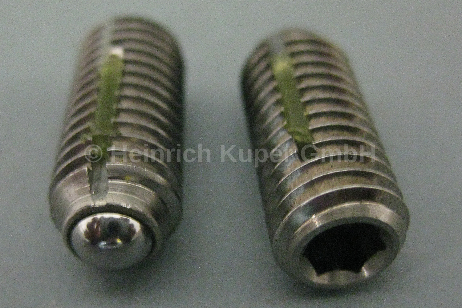 Federndes Druckstück M8 Niro mit Innensechskant u. Kugel LONG-LOK gesichert, Nirosta K 51600508