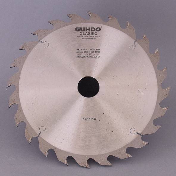 HW-Kreissägeblatt 225X2,8X30mm   Z=24 WZ 2090.225.30 Hartmetall bestückt, Wechselzahn, Einsatz auf FESTOOL Precisio CS 70