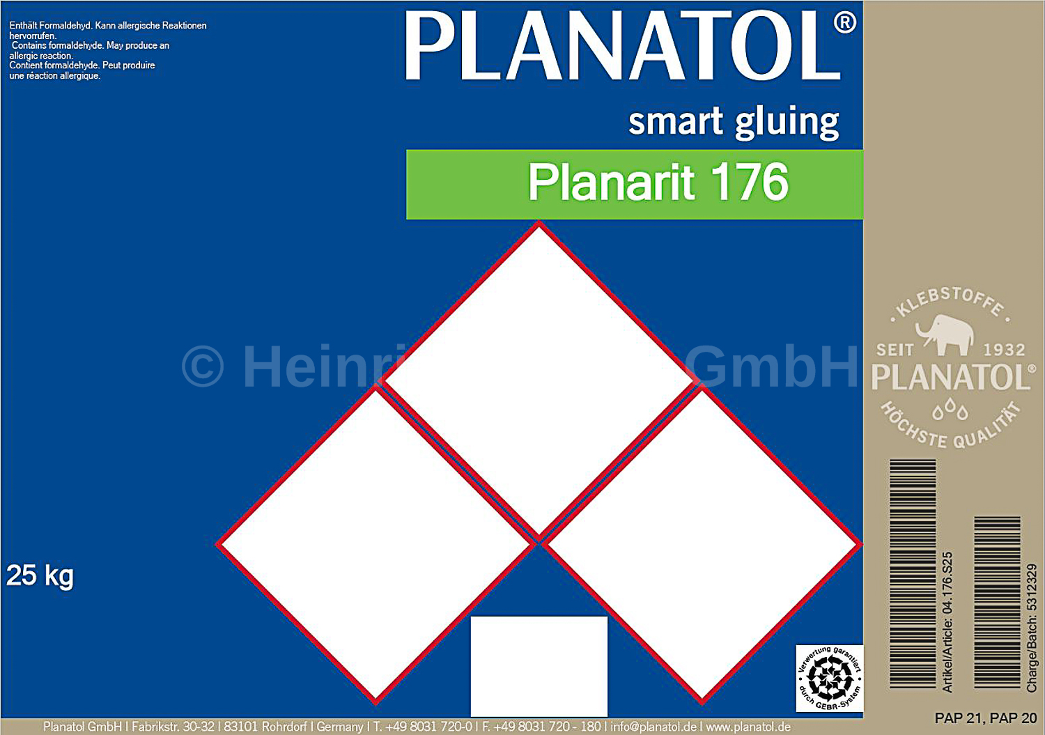 Fugenleim-Pulver Planarit 176 - 25 kg Gebinde -