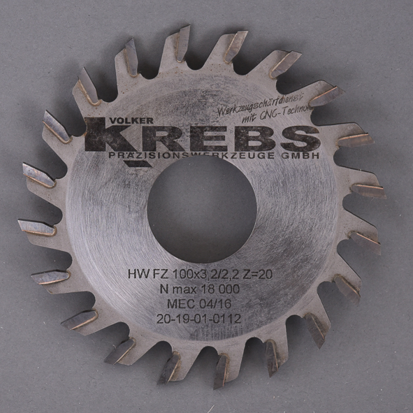 HW-Nutsäge Z=20 FZ MEC 100x3,2x30mm 5160.100.002 Hartmetall bestückt, Flachzahn, Einsatz auf CNC-Bearbeitungszentren