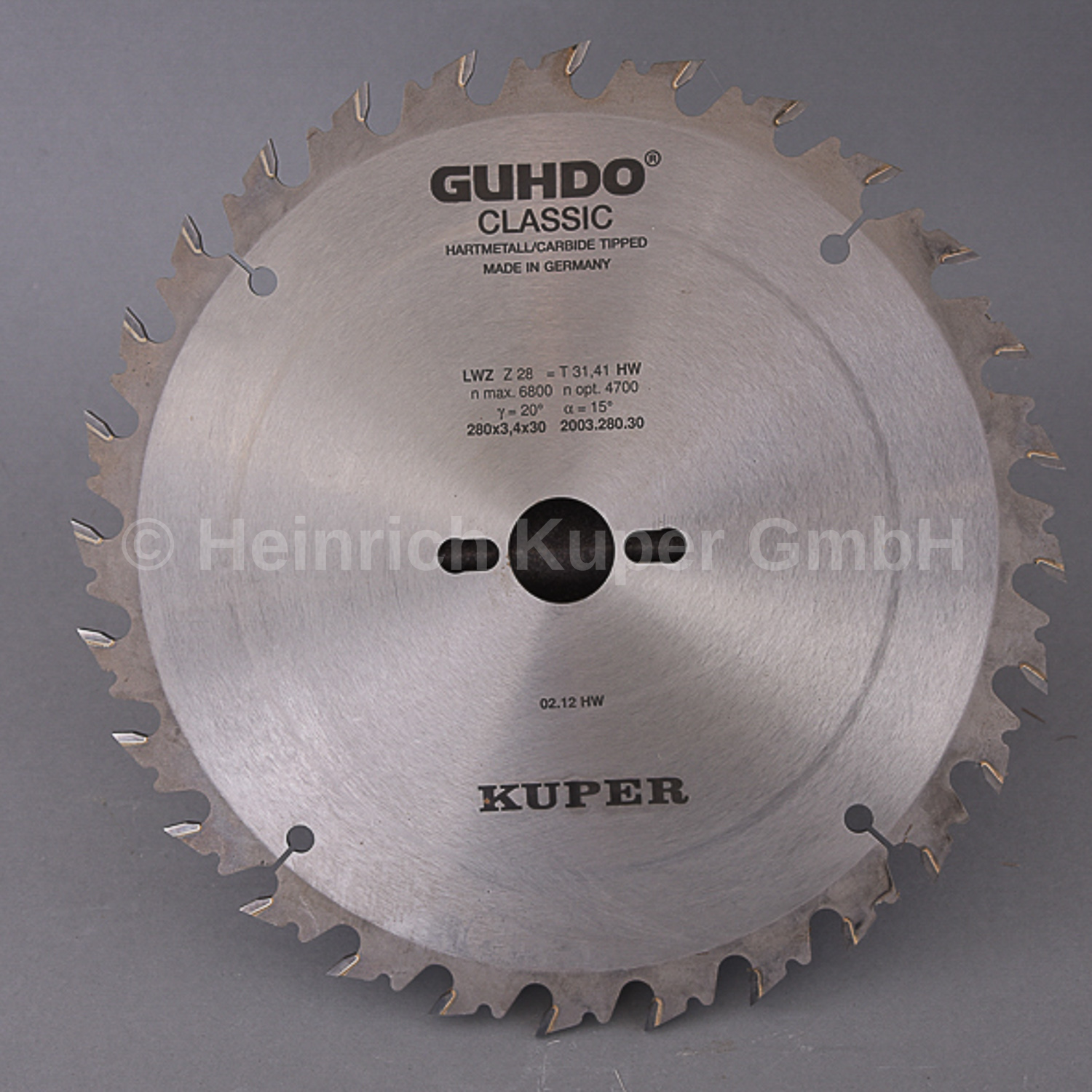 HW-Kreissägeblatt 280X3,4X30mm   Z=28 W 2003.280.30 Hartmetall bestückt, Wechselzahn mit Abweiser, Einsatz auf Tisch- und Formatkreissägen, für Längs- und Querschnitte in Massivholz