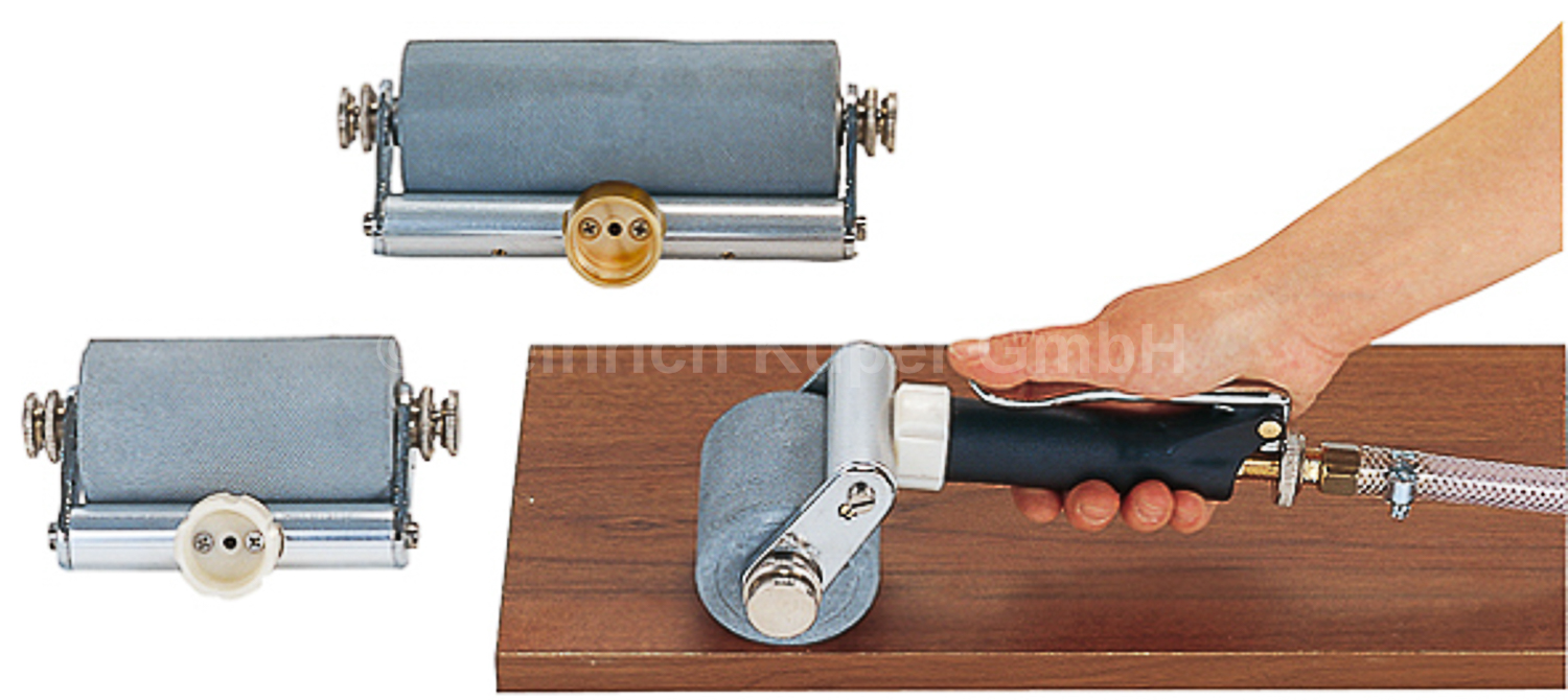 Flächenroller 120mm Beleimung Verleimung Leimauftrag inkl. Moosgummiwalze 120mm