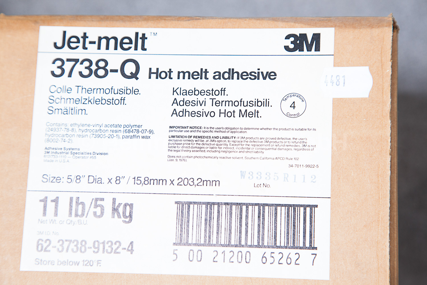 Schmelzklebstoff 3M-3738-Q a' 5 kg
