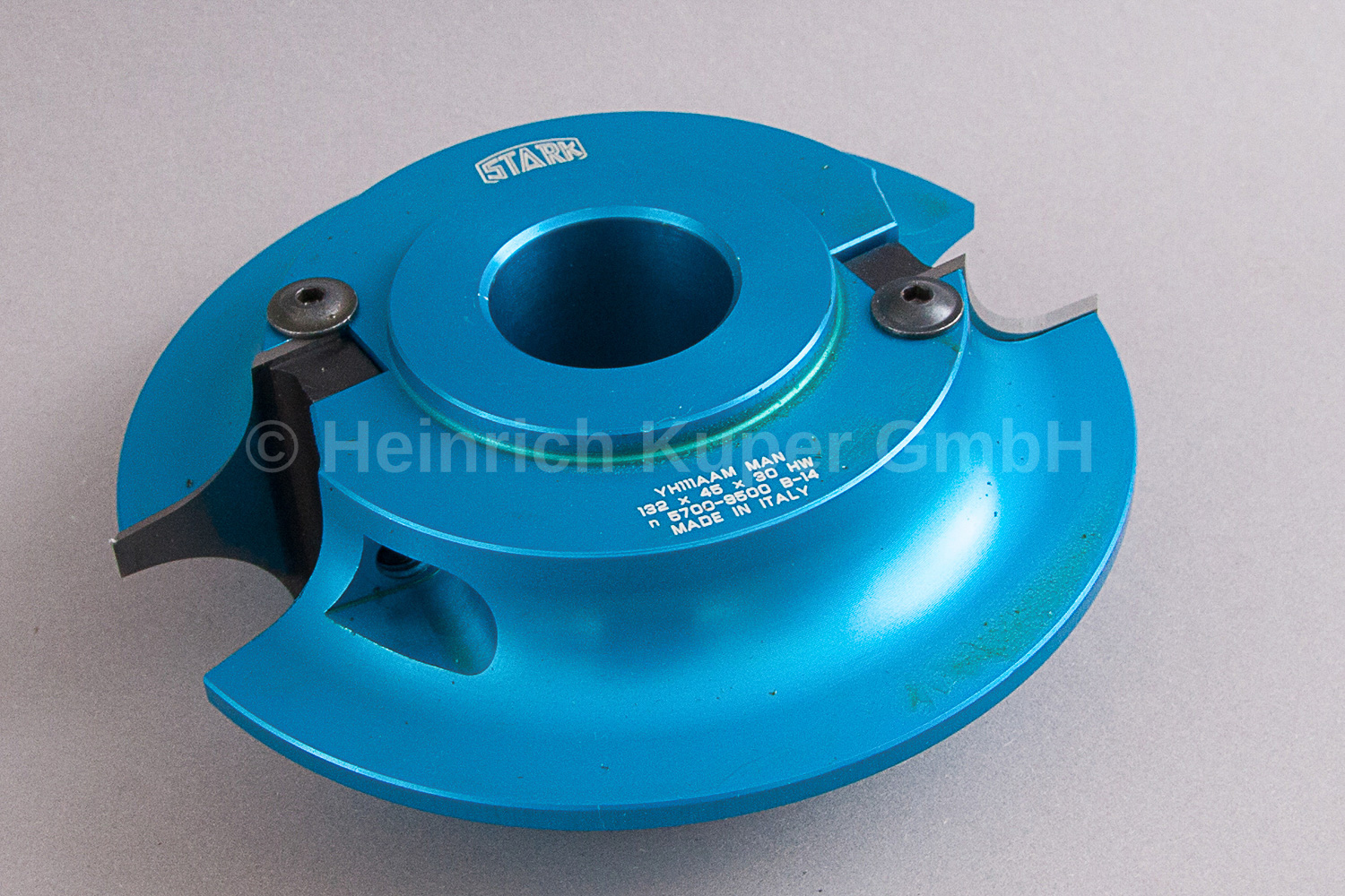 WPL-Viertelstabfräser-Set  MAN 132 X 45 X 30MM  Z=2  einschl. HM-Profilmesser R 12/18  + R 15/20, Messerkopf aus LM
