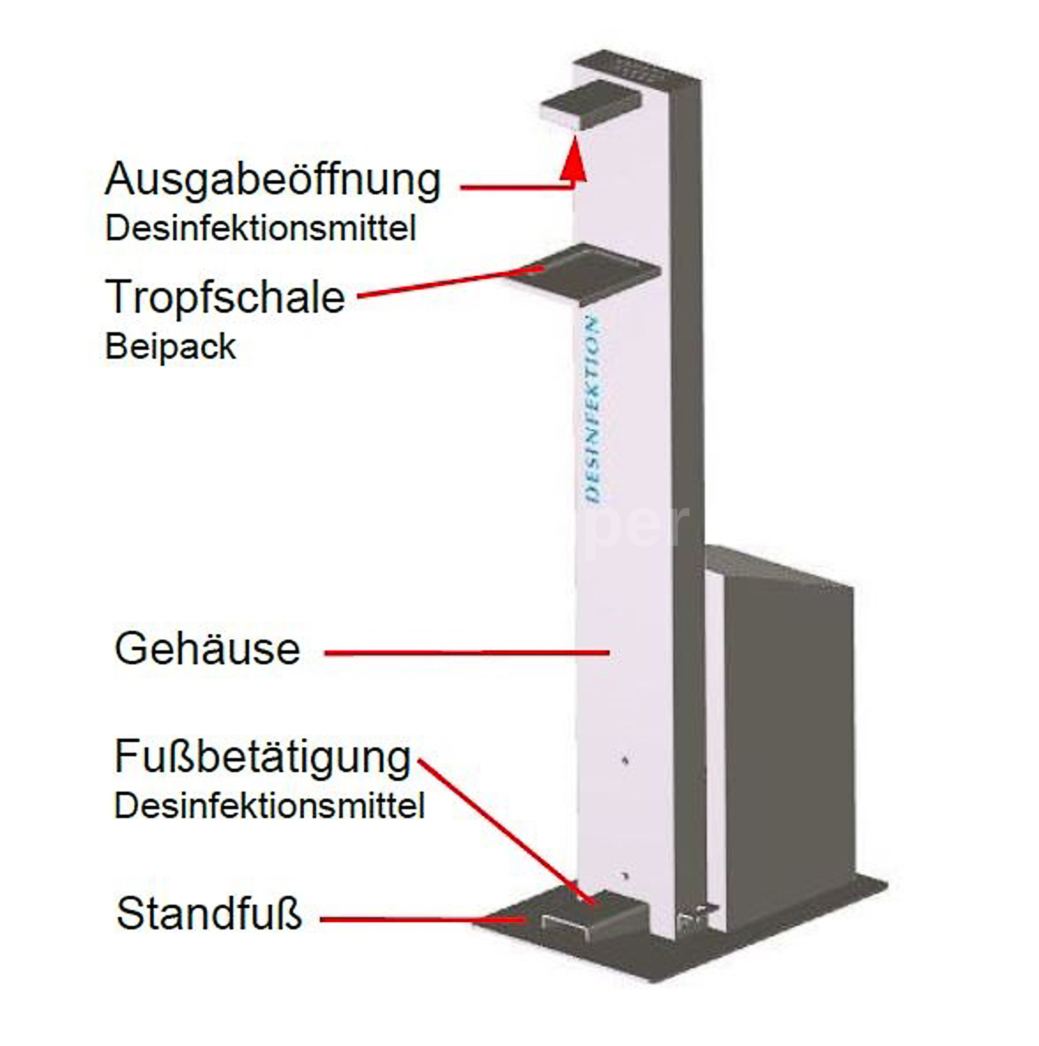 Hygienestation "Premium" aus hochwertigem Edelstahl 10-12,5 Liter (ohne Kanister)