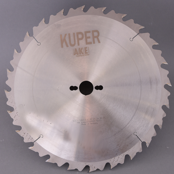HW-Kreissägeblatt 350x3,6x30mm   Z=24 F Hartmetall bestückt, Flachzahn mit Abweiser, Einsatz auf Tisch- und Formatkreissägen, Für Längsschnitte in Massivholz  - nicht mehr lieferbar - Wir können Ihnen gerne die Alternative 0008.350.30 anbieten