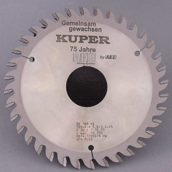 HW-Ritzsägeblatt 180X4,4-5,6/3,2x45mm Z=36 kon. 002618045 Hartmetall bestückt, Flachzahn konisch, Einsatz auf Plattenaufteilsägen