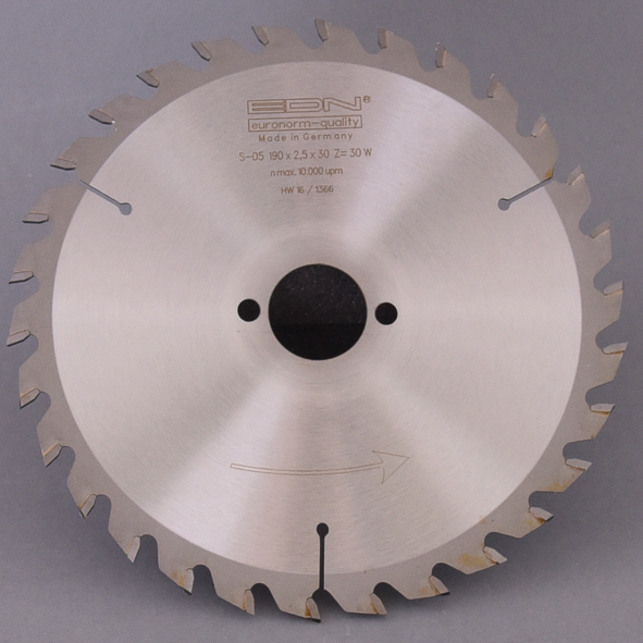 HW-Kreissägeblatt 190X2,5X30mm   Z=30 W Hartmetall bestückt, Wechselzahn, Einsatz auf Handkreissägen, für Massivholz