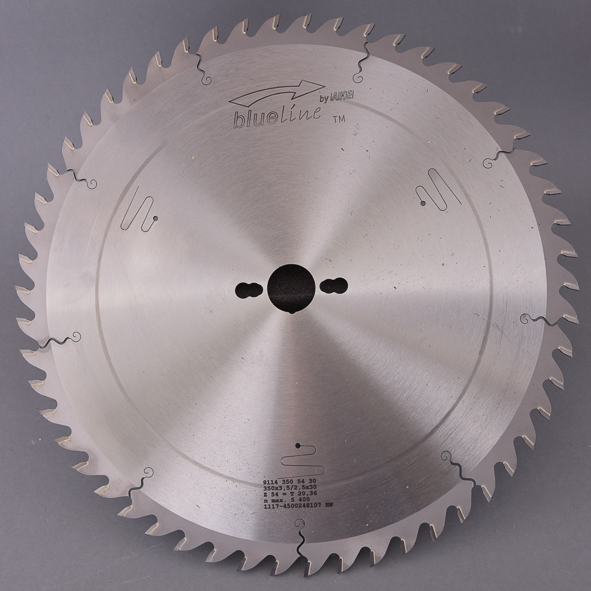HW-Kreissägeblatt 350x3,5/2,5x30mm   Z=54 W 9114.350.54.30 Hartmetall bestückt, Wechselzahn, Einsatz auf Tisch- und Formatkreissägen, Universalsägeblatt für Massivholz