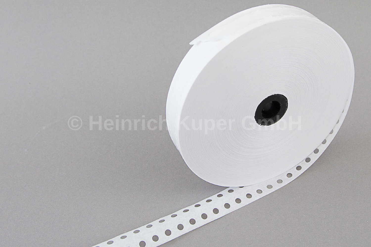 Fugenpapier weiß, 2-fach gelocht, 20 mm breit, Rolle á 200 mtr.