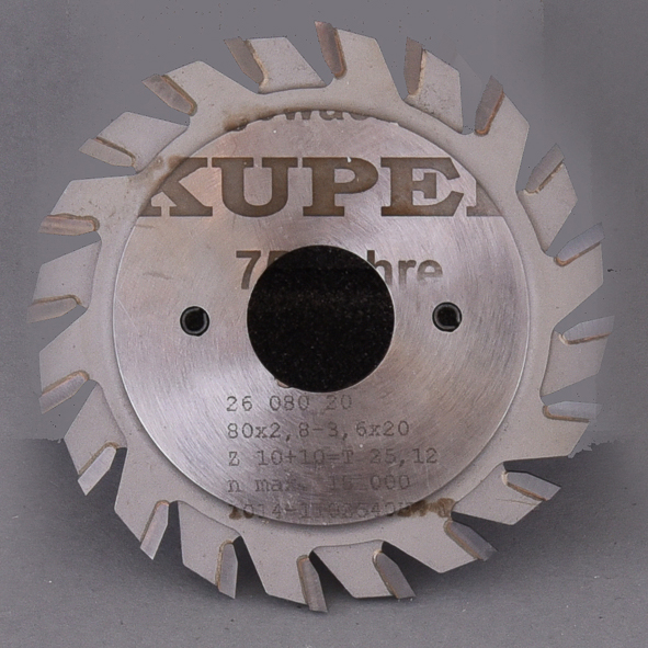 HW-Ritzsägeblatt 80X2,8-3,6X20 mm, Z=10W+10W 002608020 Hartmetall bestückt, 2-tlg. Mit Zwischenringsatz, Einsatz auf Striebig Plattenaufteilsäge