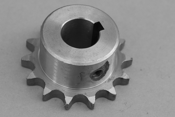 Kettenrad 1/2x5/16 Z14 einfach Ø 20 mm Posmo Spindel, obere Welle  SWT