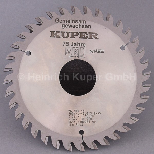 HW-Ritzsägeblatt
180X4,4-5,6/3,2x45mm Z=36 kon.
002618045
Hartmetall bestückt, Flachzahn konisch, Ei