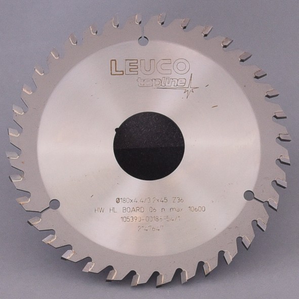 HW-Ritzsägeblatt LEUCO
180x4,4-5,4/3,5x45 mm, Z=36kon
#188954
Hartmetall bestückt, Flachzahn konisch
